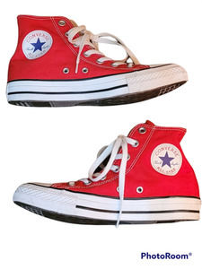 Converse All Star Red Hightops, Women's Size 7, Men's Size 5